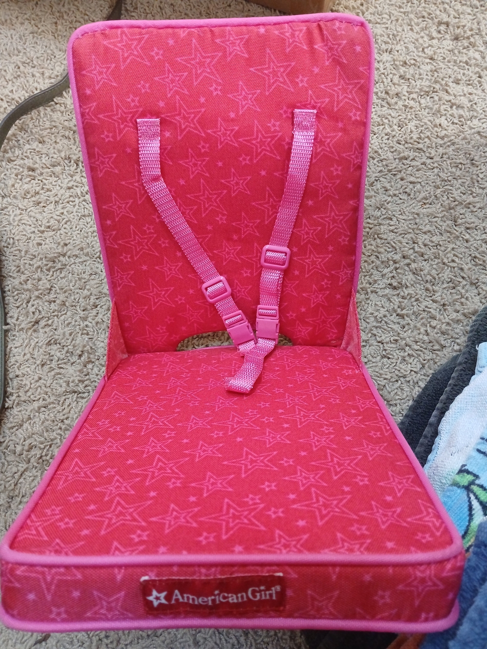 American Girl Hot Pink Star-Print Doll Booster Seat